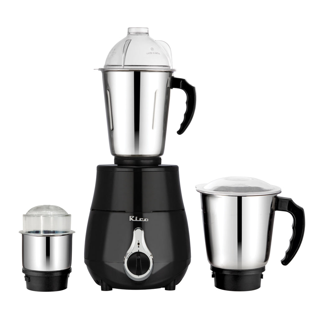 Rico Mixer Grinder 1 Horse Power with 3 Jars MG1810 (Black). Rico India