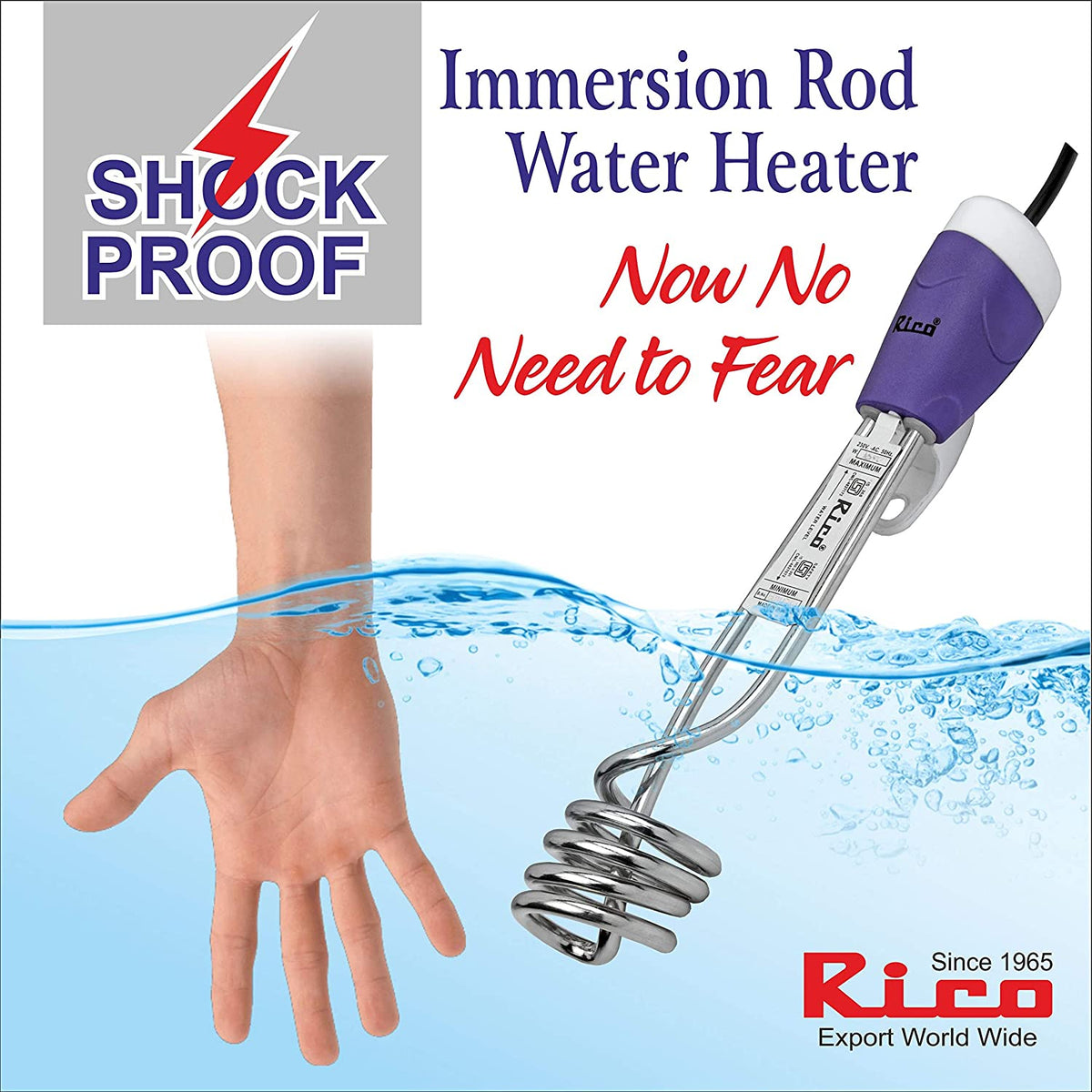 Shock Proof Immersion Rod 1500 Watts IR1412 - Rico Appliances