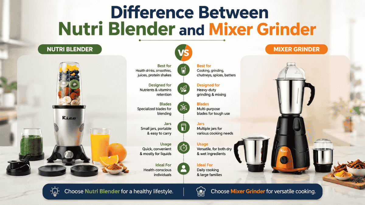 Difference Between Nutri Blender and Mixer Grinder: Which One Fits Your Kitchen?