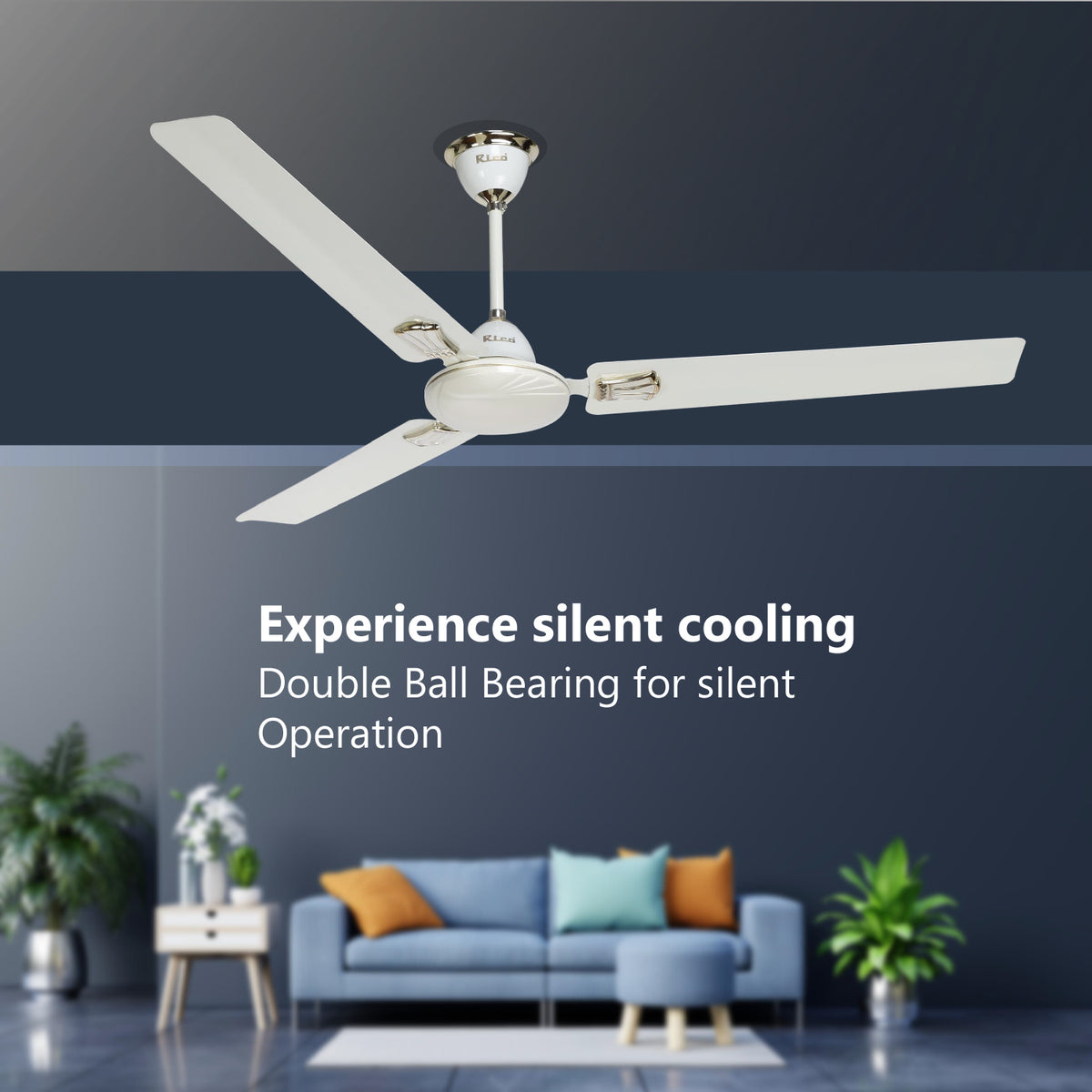 Zain Rico Fan Rico Aluminum 3 Blade 1200mm Ceiling Fan CF808 (Ivory)– Rico India