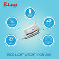 Rico AI07 1000W Dry Iron (White)
