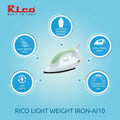 Rico AI08 1000 watts Light weight Dry Iron (White)