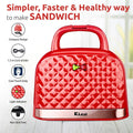 Rico TS1904 800W Non Stick Sandwich Toaster Maker (Red).