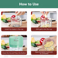 Electric Mini Garlic Chopper For Mincing Garlic, Ginger, Onion, Vegetable, Meat, Nuts, 250 ML (Green)