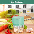 Electric Mini Garlic Chopper For Mincing Garlic, Ginger, Onion, Vegetable, Meat, Nuts, 250 ML (Green)