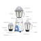 Mixer Grinder 550 Watts with 3 Jars MG123 (White)