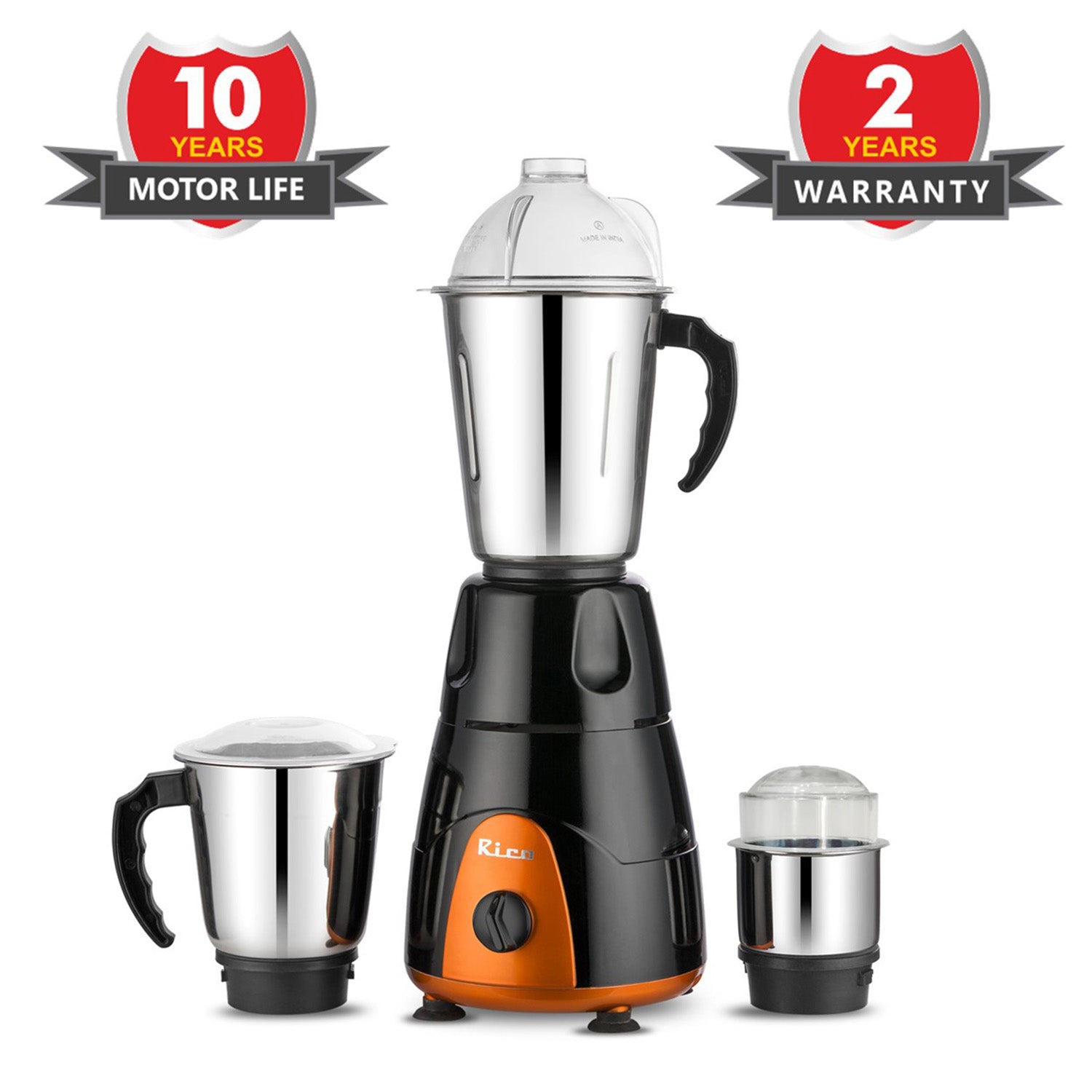 Mixer Grinder 550 Watt With Liquid, Dry and Chutney Jars MG123 (Black