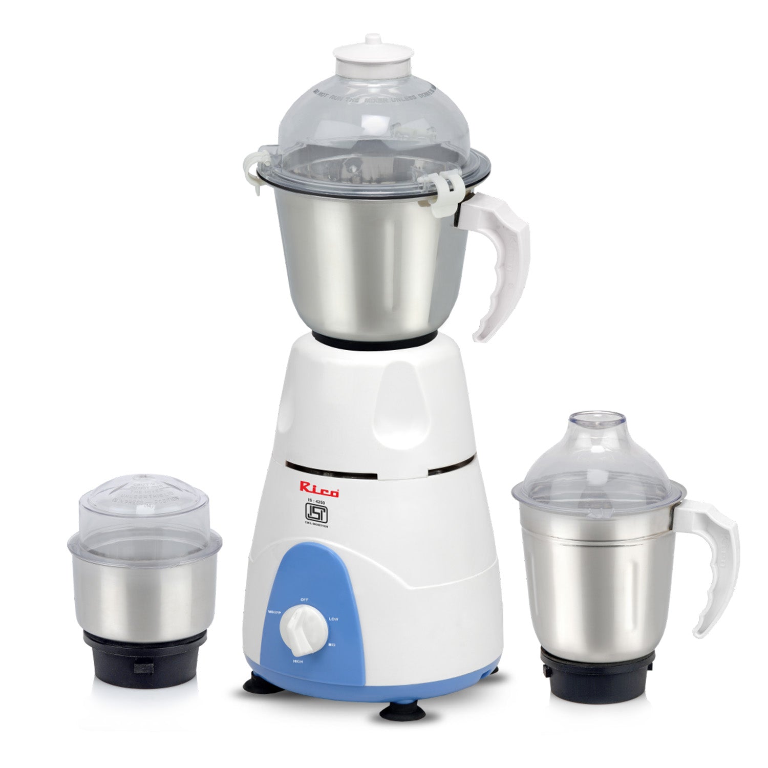 Rico Mixer Grinder 550 Watts with 3 Jars MG123 White Rico India