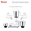 Mixer Grinder 550 Watts with 3 Jars MG1907 (White)