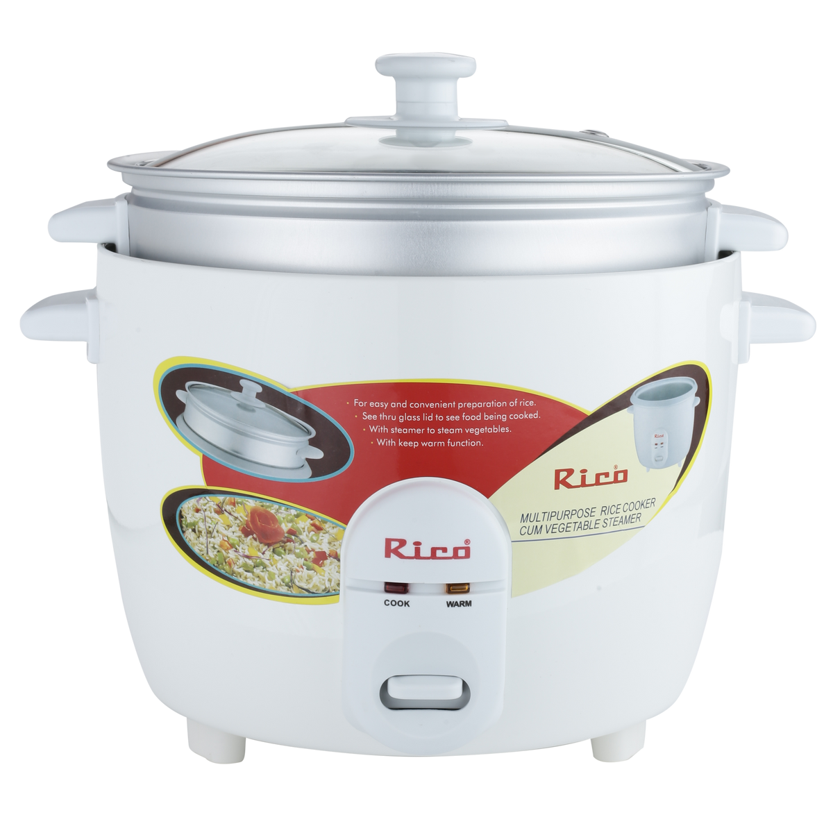 Rico Electric Rice Cooker 1.8 Litres RC907 650 Watts (White)– Rico India