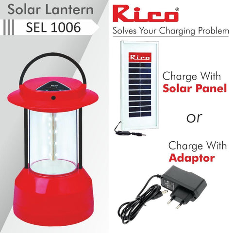 Rico SEL1006 Solar Emergency Lantern Light (Red)