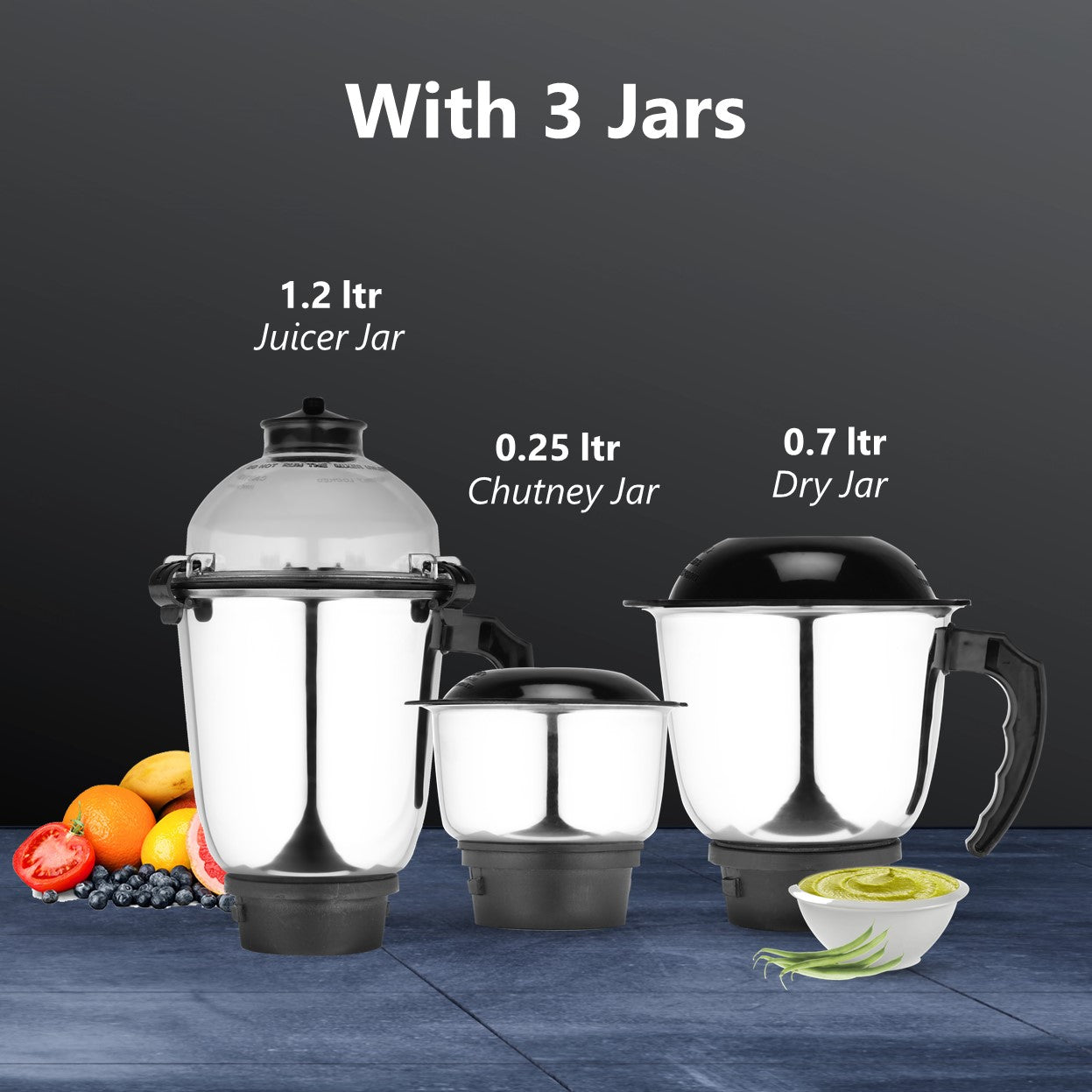 Rico Mixer Grinder 750 W with Chutney , Dry & Juicer Jar MG1803 (White) Rico India