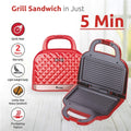 Rico TG1906 800W Sandwich Toaster Grill Maker (Red)